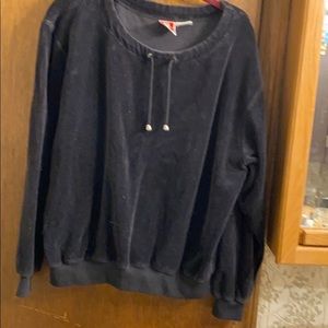 Soft black  pullover  with tie strings Size L EUC